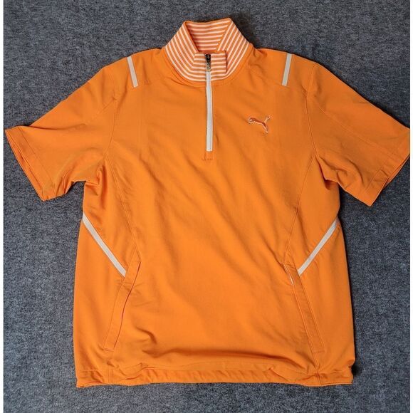 Puma Golf Orange Kinetic Jacket Mens Size M Short Sleeve Storm Cell UT Vols - Picture 1 of 12